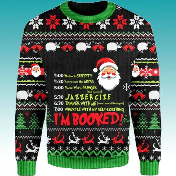 2024 трикотаж, заводской мужской 3D свитер на заказ, Рождественский пуловер для вечеринки, Забавный женский Уродливый Рождественский свитер
