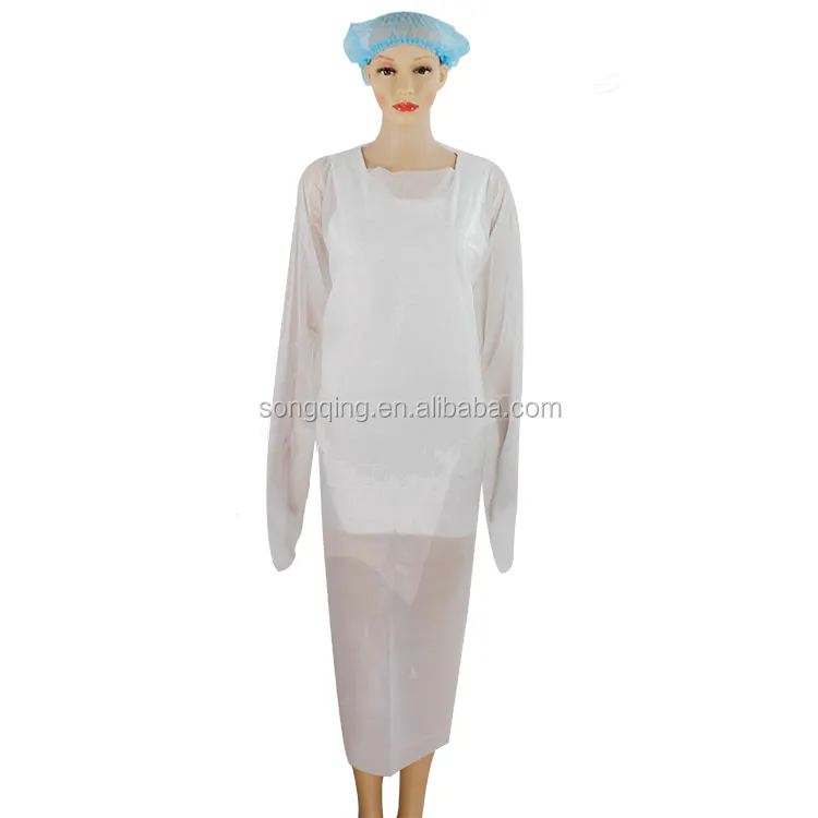 Прозрачный пластиковый настраиваемый одноразовый халат для больничной хирургической операции, халат cpe, большие петли