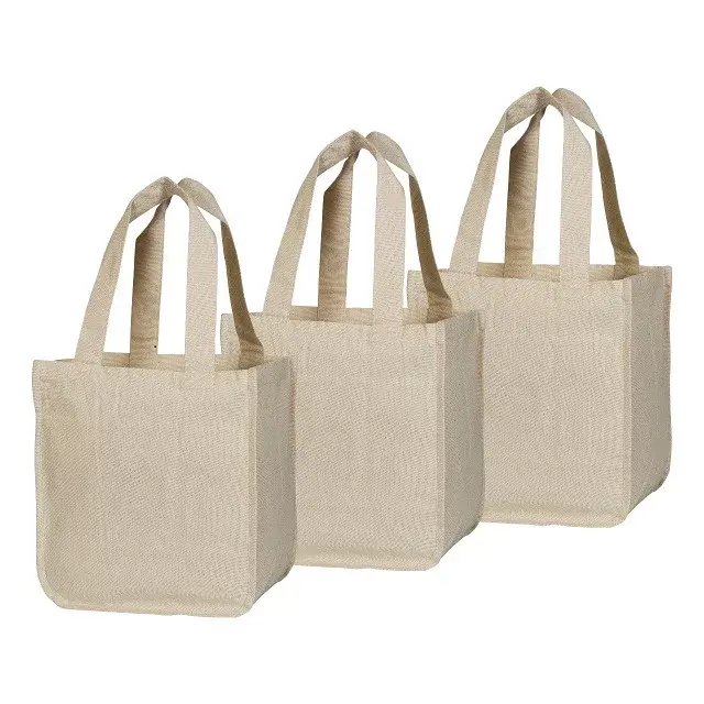 Customized printing eco reusable canvas fabric shoulder grocery bag tote organic shopping cotton bag canvas