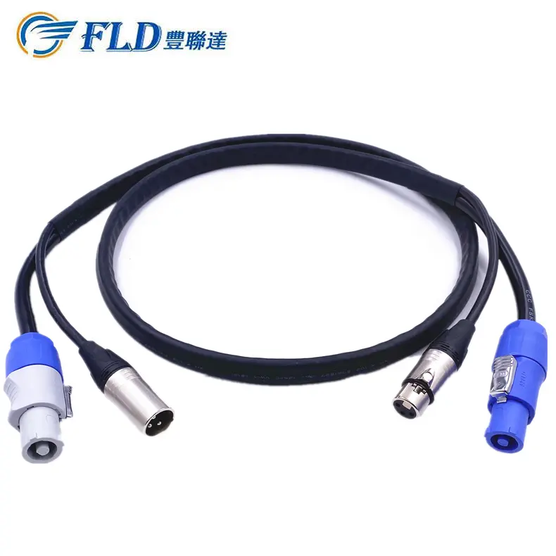 powerCon XLR Power DMX Combi Combo Cable  3*1.5mm^2 1.5M Can be Customized