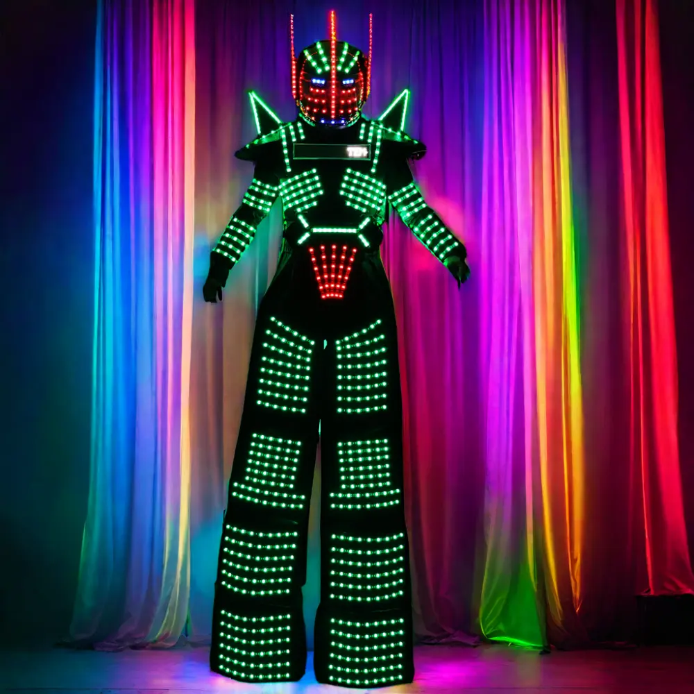 Kryoman светодиодный ходунки, костюм робота для взрослых, одежда для выступлений для Бальных мероприятий, светодиодный свет, одежда робота для особых случаев