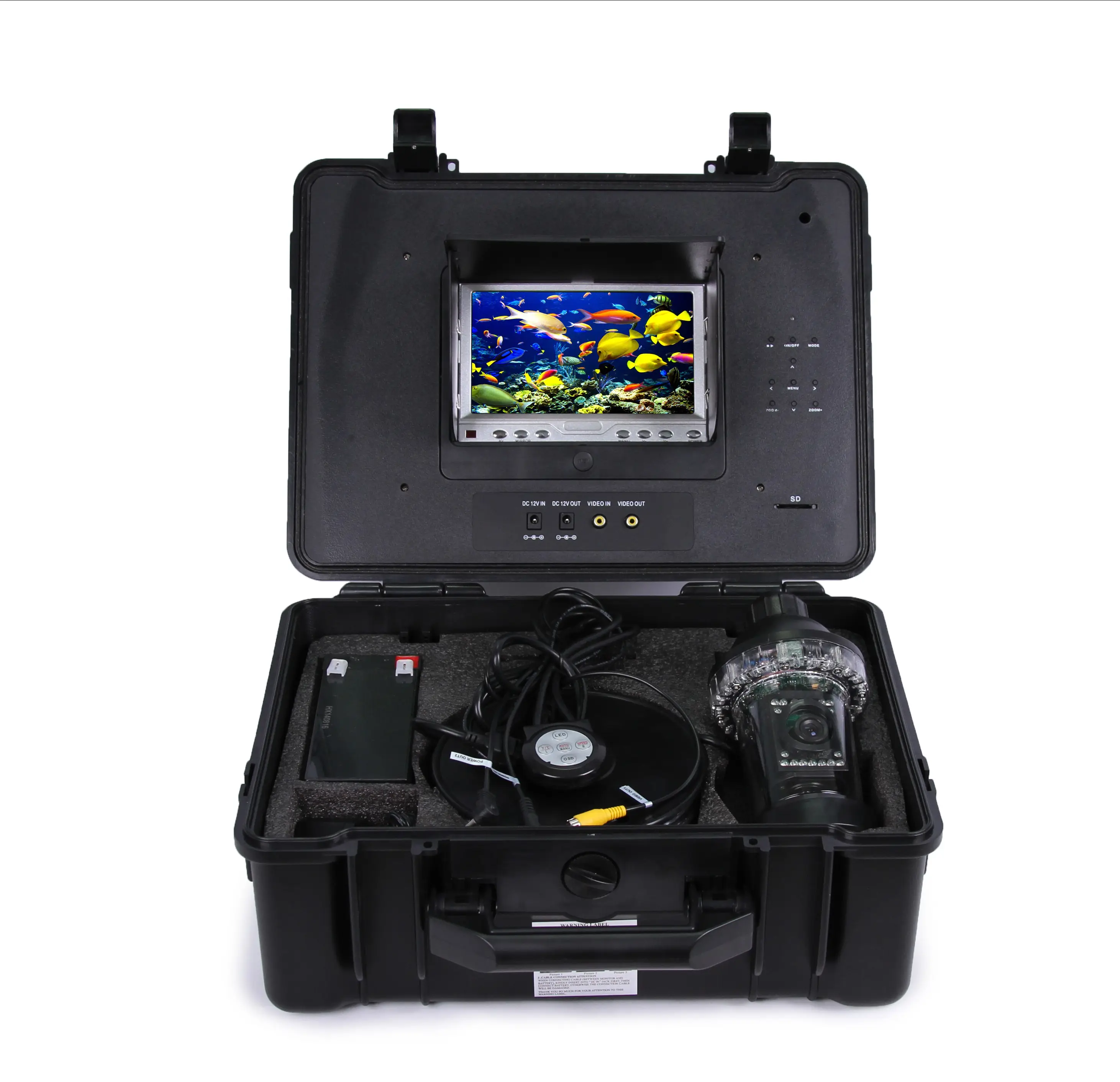 360 Degree Rotation Waterproof Fishing Underwater Camera with DVR Monitor at 20m to 300M cable