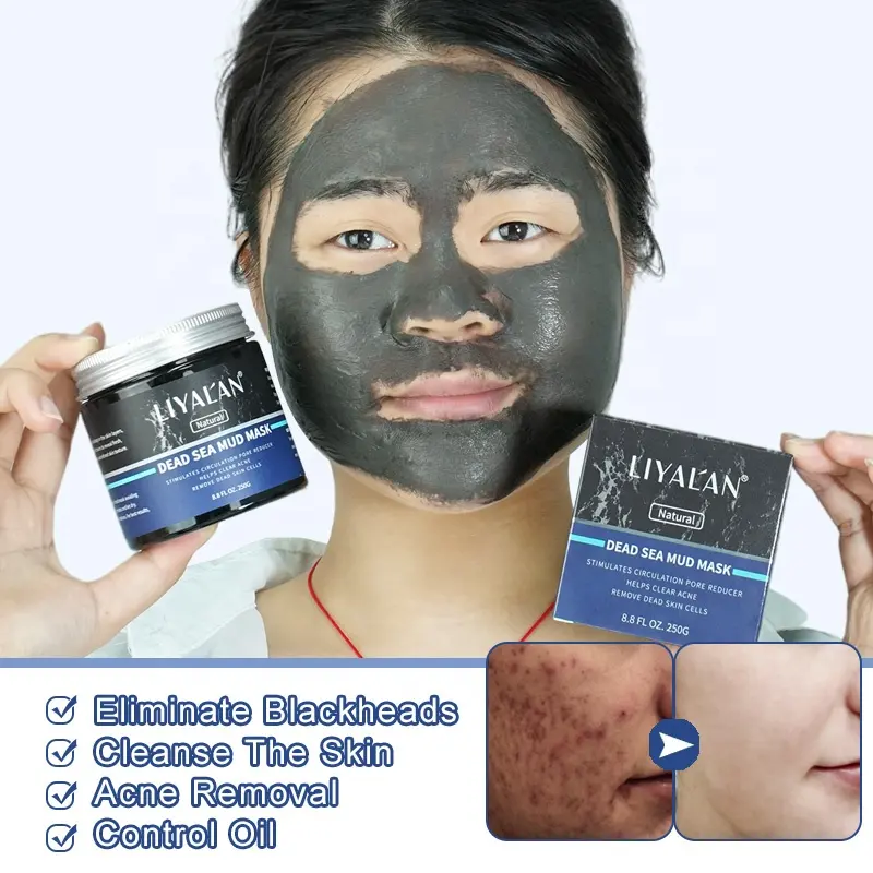 Уход за кожей лица глубокое очищение отбеливание удаление черных точек 100% натуральная черная маска минеральная глина маска из мертвой морской глины