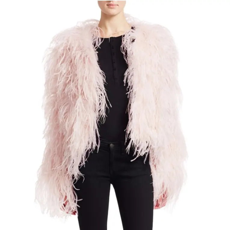 Модная укороченная стильная куртка YR1113 с страусиными перьями на заказ, пальто, женские куртки из натурального меха