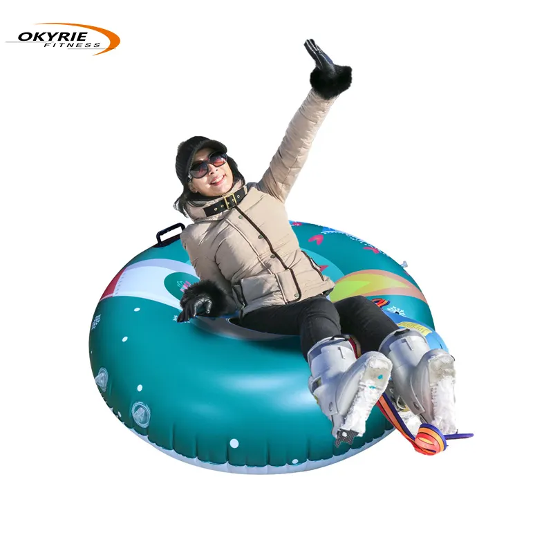 Okyrie Inflatable 2 person Ice rubber winter Snow Ski Jet Tube Unicorn snow tube With 2 Higher Handles