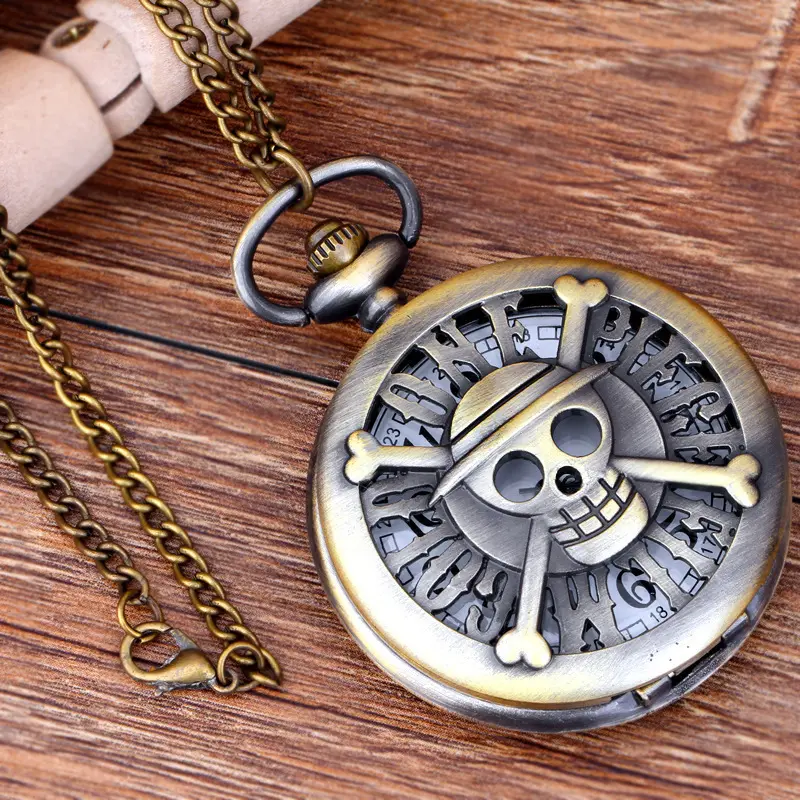 Мужские Винтажные бронзовые Кварцевые часы с цепочкой и подвеской в античном стиле