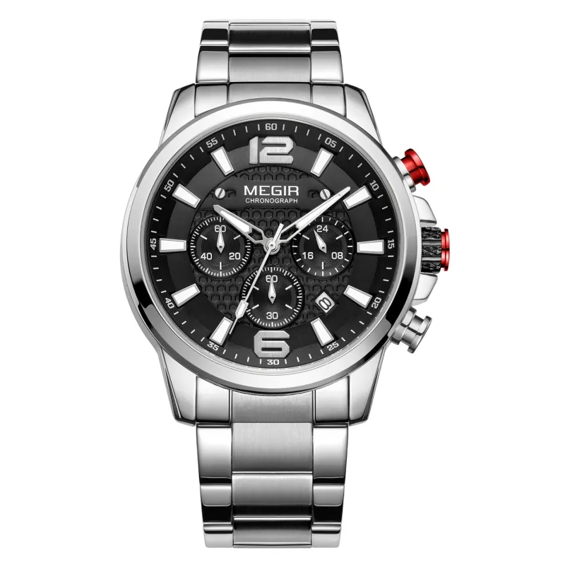 Reloj Hombre люксовые часы от бренда MEGIR 2156 оригинальные Роскошные Брендовые мужские наручные часы в стиле милитари кварцевый хронограф мужские часы