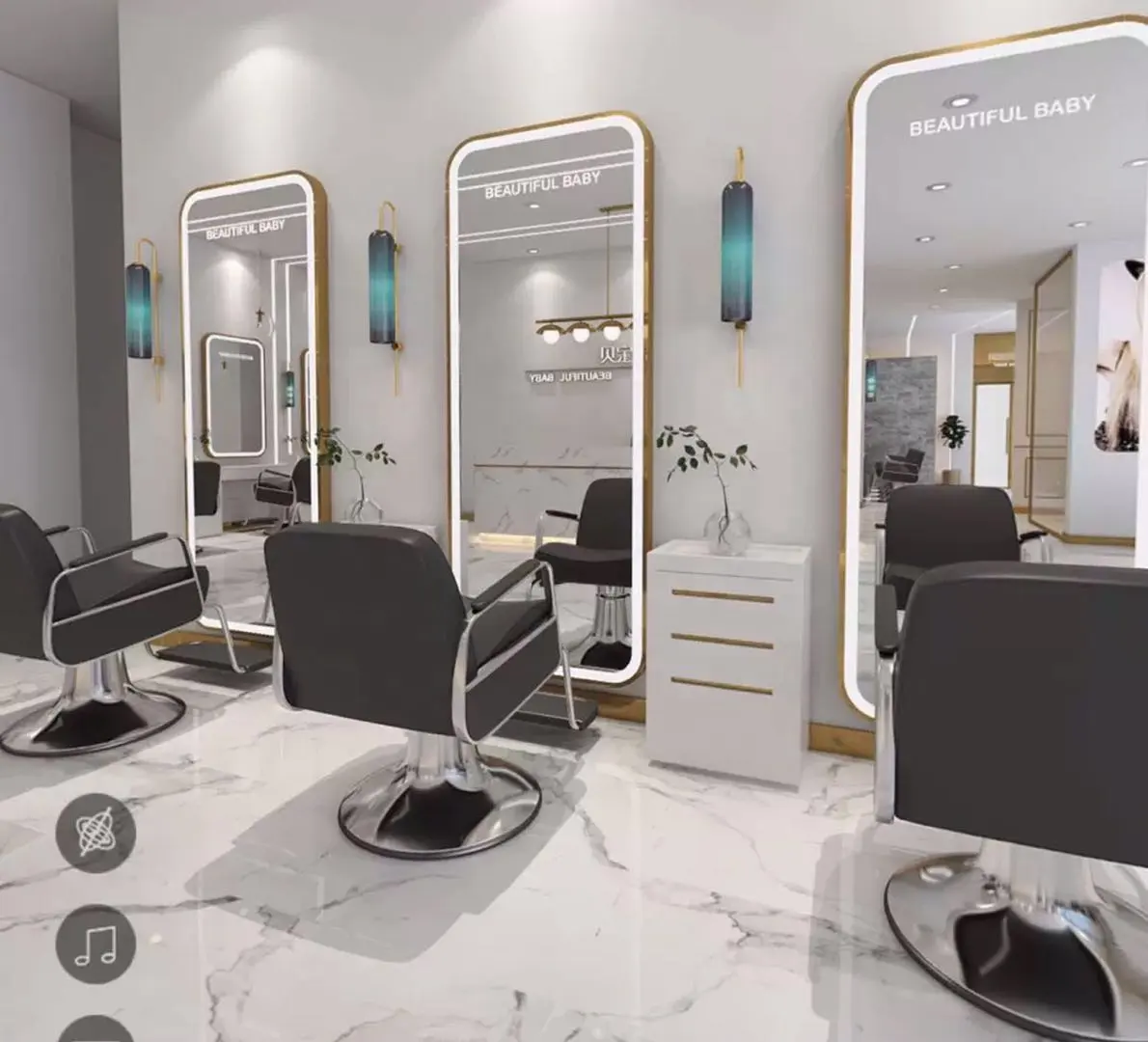 foshan manufacturer fashion dressing dressing full length hair salon mirror with led lights