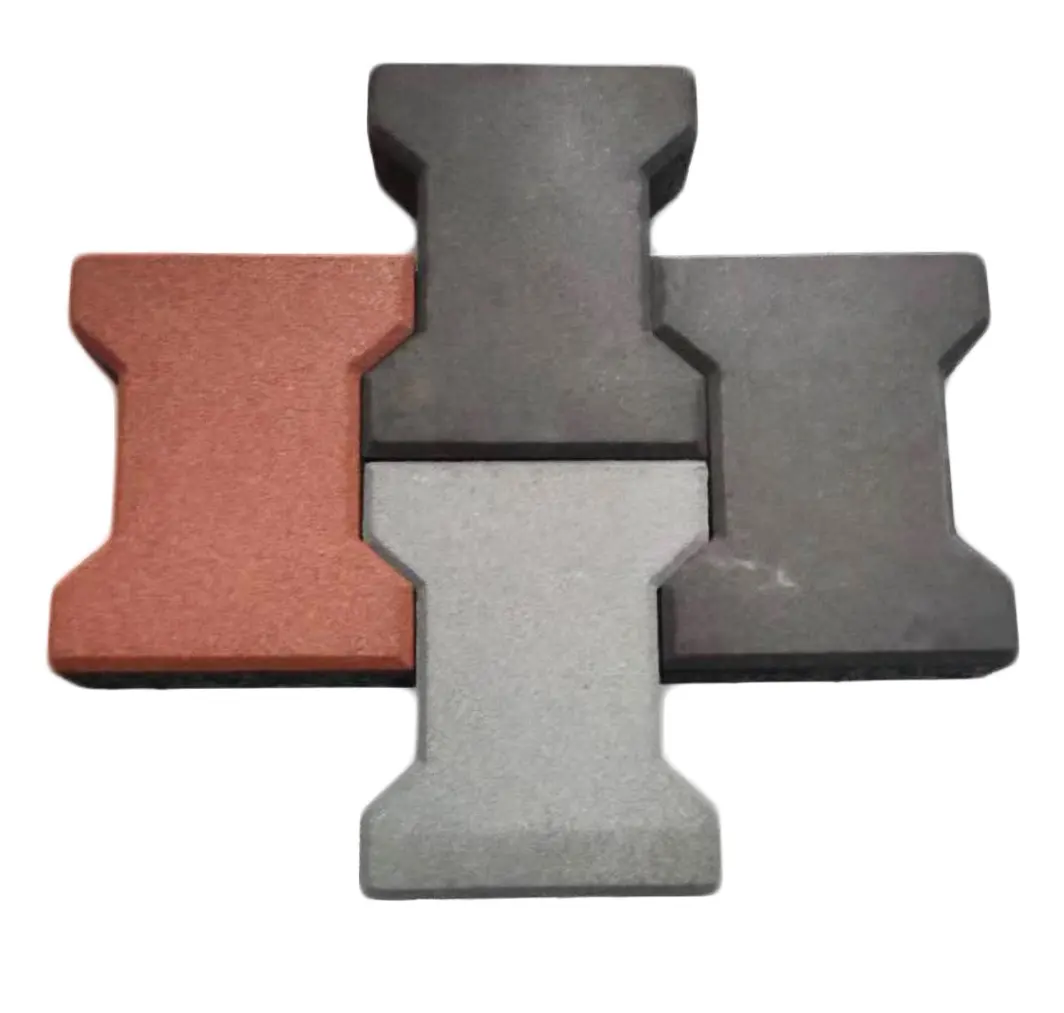 Rubber Pavers 40mm Dog Bone Horse Stable Pathway Rubber Brick Paver Flooring Rubber Floor Tiles