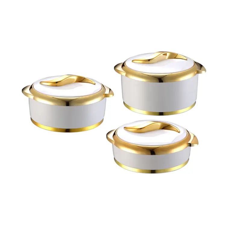 Luxury Home Use 3 Pcs/Set Insulated Stainless Steel Hot Pot Food Warmers Casserole Container