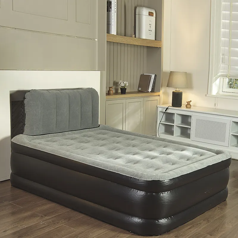 Умный надувной матрас со встроенным насосом-роскошная Двойная высокая надувная кровать для дома
