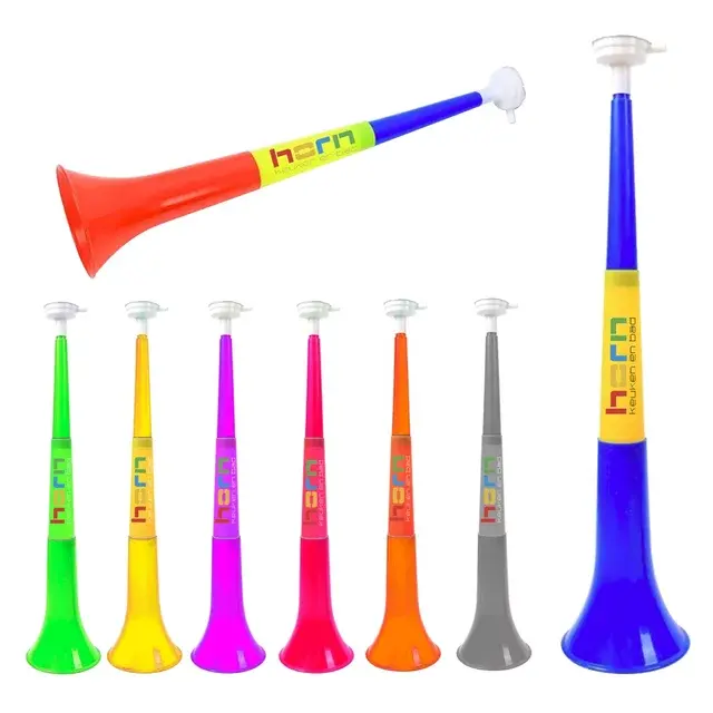 Custom cheer on the plastic horn trumpet loudly speaker