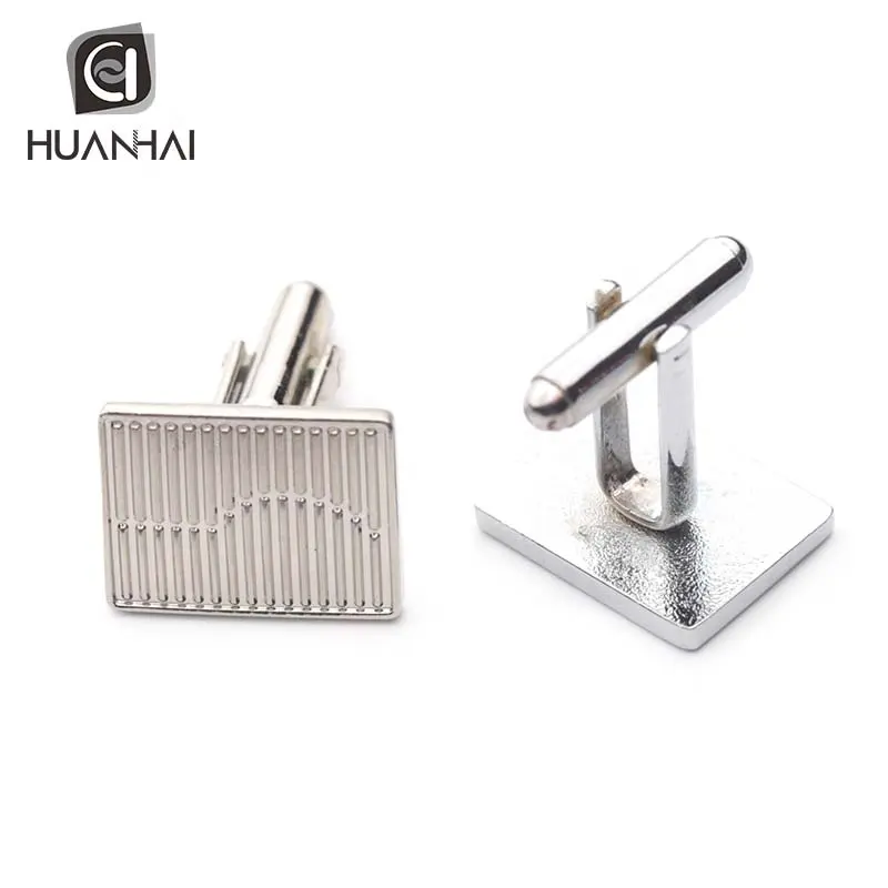 custom 3D embossed logo plating silver accessories back cufflink mold