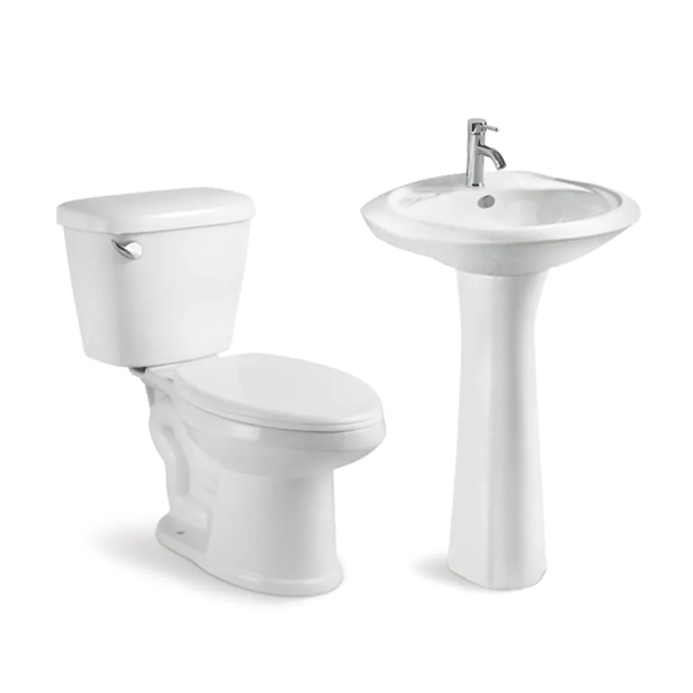 Bathroom Wc Toilet Classic Design Thailand Market 2 Piece Toilet Bathroom Water Closet Pedestal Basin Wc Toilet Sets