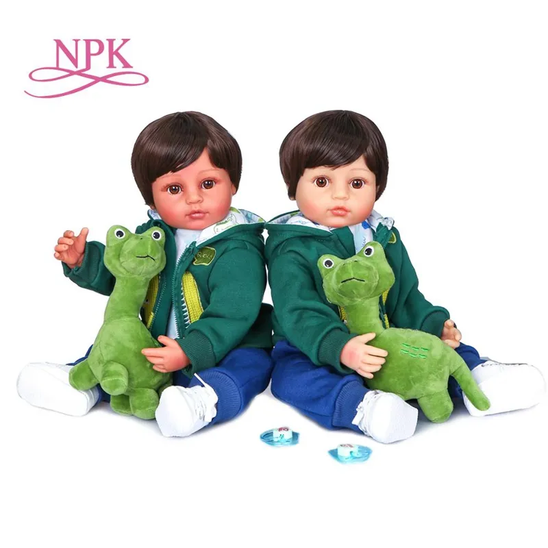Мягкая силиконовая виниловая кукла NPK 55 см, кукла в подарок, двухцветная кукла для новорожденных мальчиков, гибкая кукла