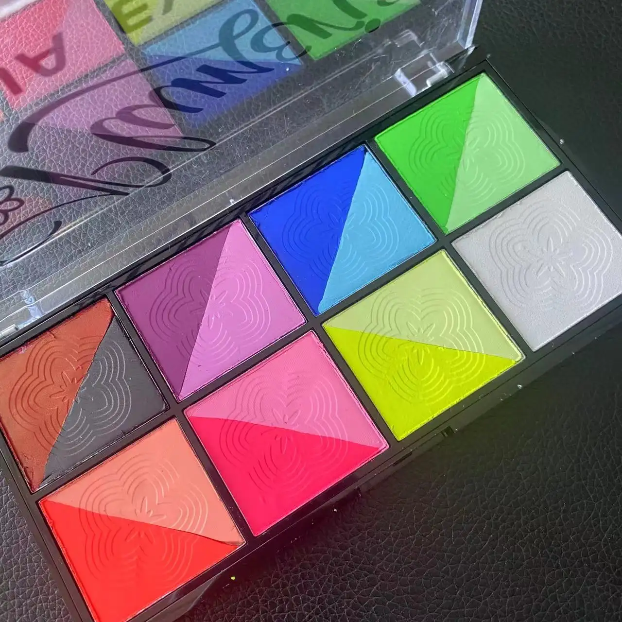 8 Neon Split Colors Water Activated face paint palette Hydro Liner Kit