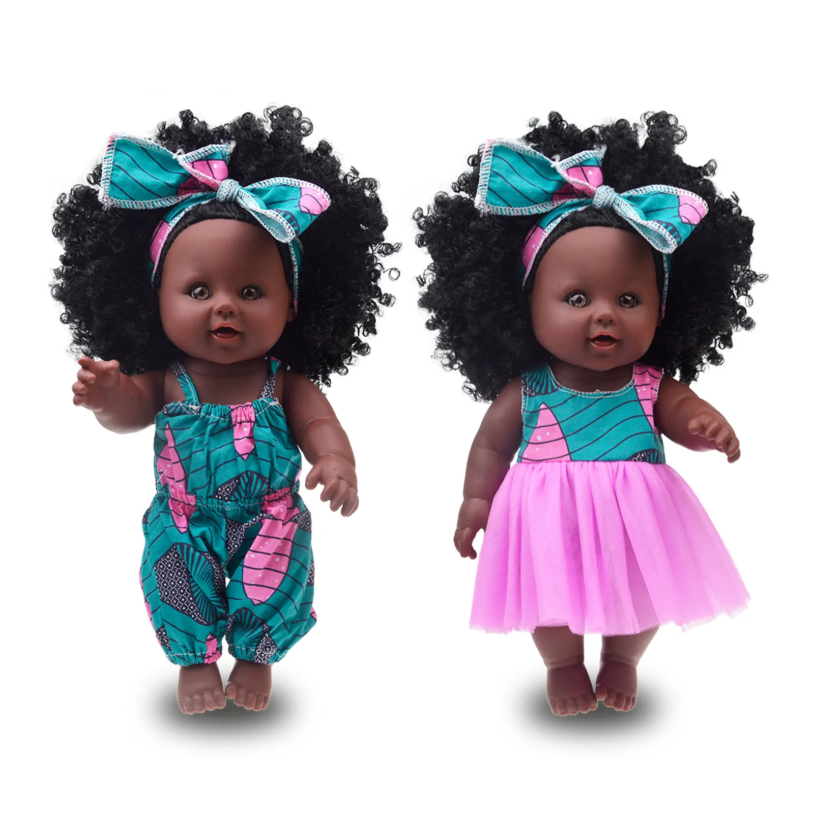 2022 горячей продажи подарков популярно на 12 дюймовая виниловая в африканском стиле в американском стиле для девочек, черные куклы вьющиеся волосы для детей