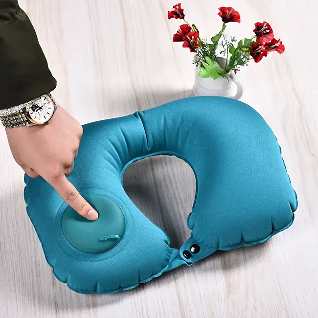 Эргономичный дизайн на заказ для спокойного сна и облегчения шеи, необходимый аксессуар для путешествий, надувная дорожная подушка для самолета