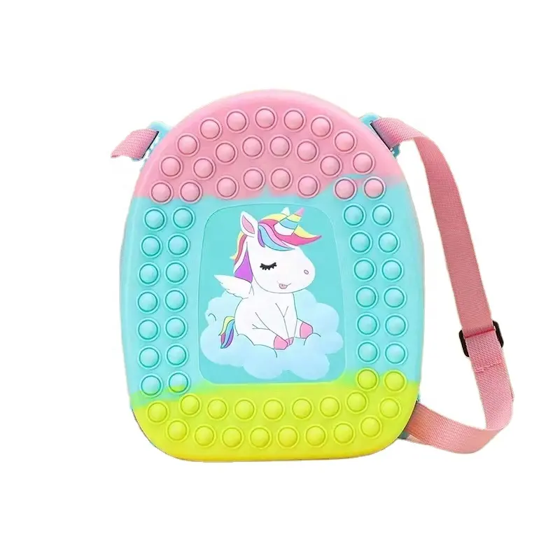 Fidget Toy Pack for Girls Pop Purse Bags Push Bubble Pop Popper Fidgets Packs Crossbody Shoulder Bag for Kid Adult
