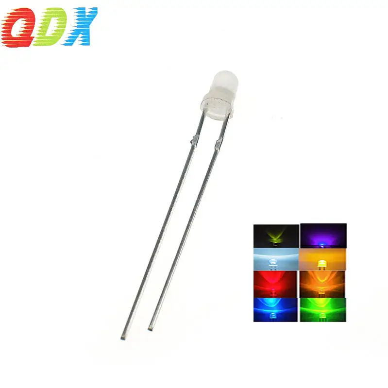 3mm Diffuse Led Milk Lens White Red Yellow Blue Green white pink Orange #3mm Led Diode For Indicator Light