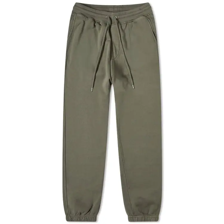 OEM custom100% Organic Cotton loungewear sport gym running olive green track classic sweat pants for men