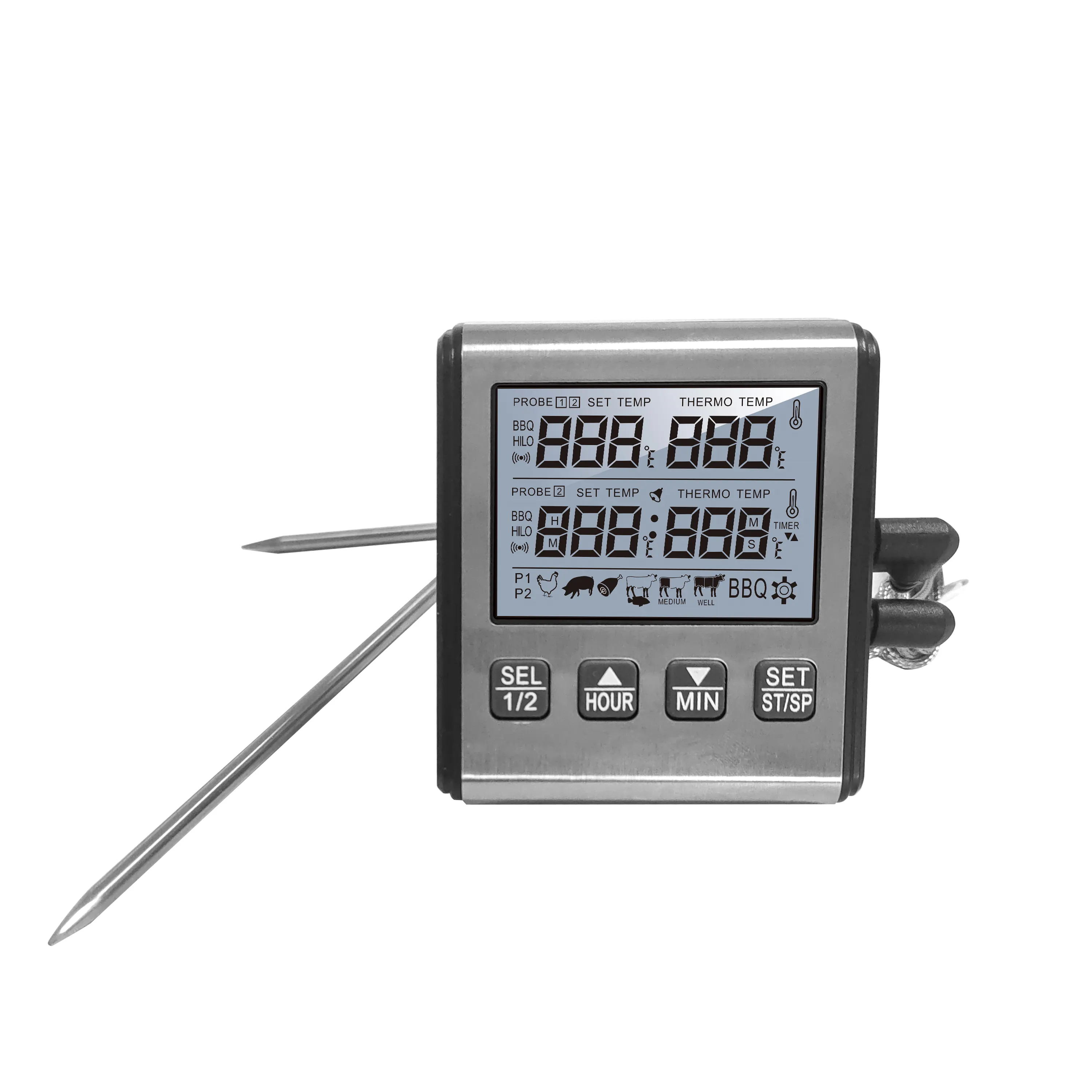 TP710S бытовой Бестселлер водонепроницаемый зонд из нержавеющей стали обратный отсчет цифровой термометр для мяса и кухонный таймер
