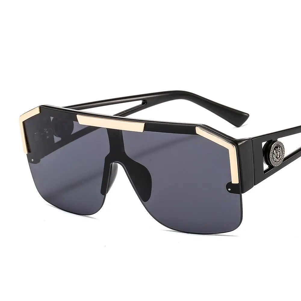 Новейшие модные дизайнерские металлические солнцезащитные очки унисекс, Затемненные модные большие квадратные солнцезащитные очки на заказ для мужчин и женщин