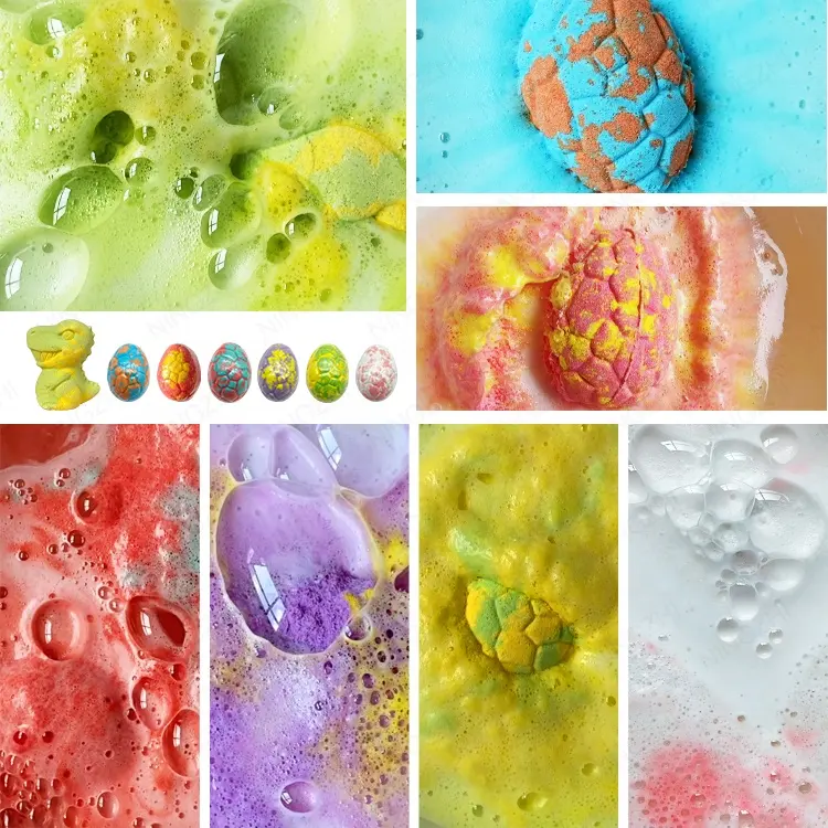 Funny Bath Colorful Private Label Bubble Natural Vegan Organic Fizzy Dinosaur Egg Bath Bombs For Kids With Toys Inside