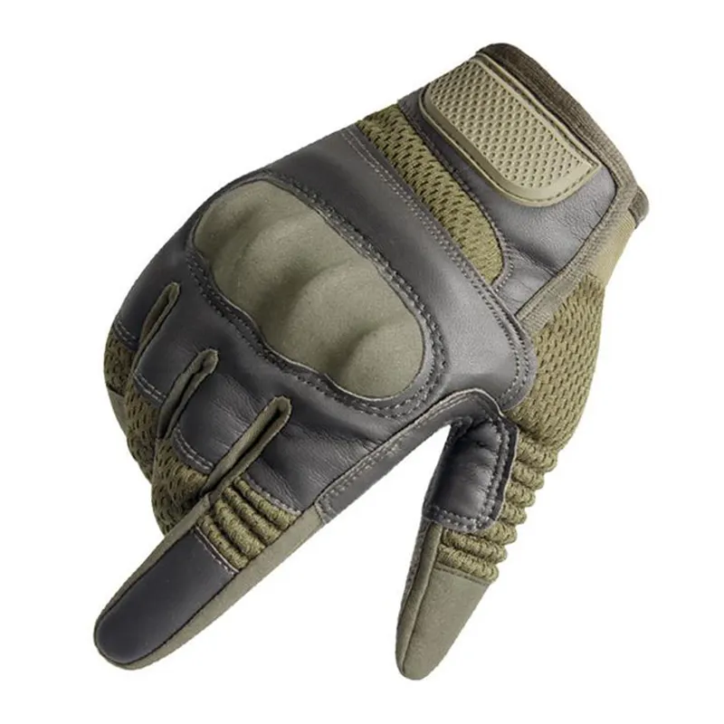 Wholesale Stock Leather Full Half Finger Black Green Knuckle Protected Sports Motocross Motorcycle Racing Glove Tactical Gloves