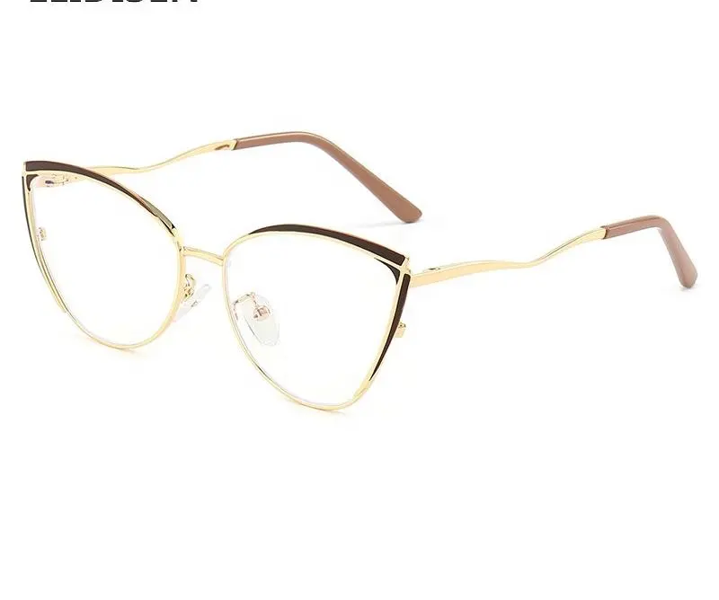 Очки Jiuling с защитой от синего света, модные компьютерные очки «кошачий глаз» с вырезами, металлическая оправа для оптических очков vogueme