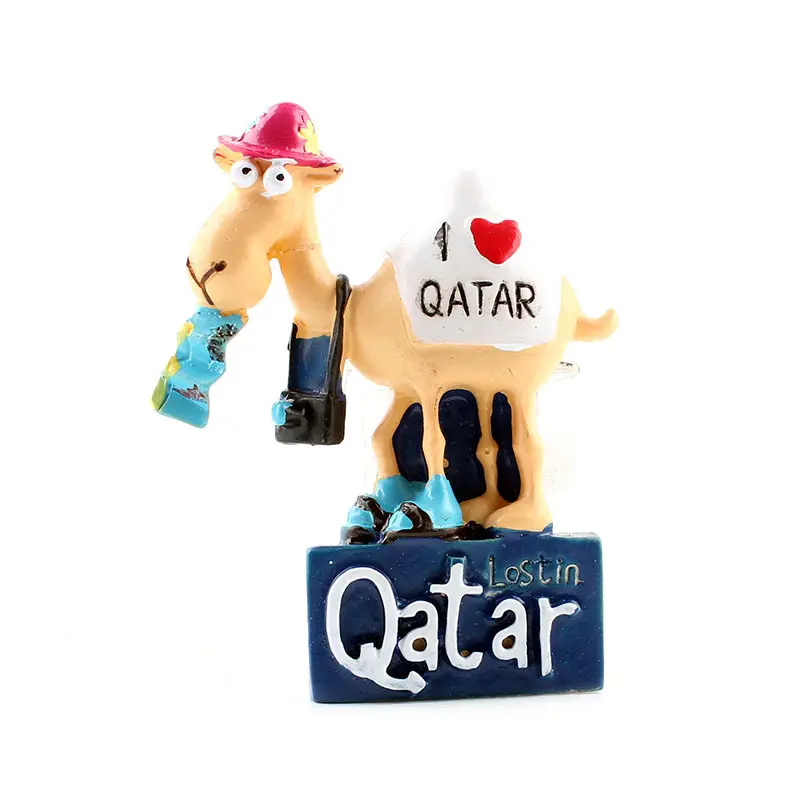 Qatar Camel Shape Tourism Souvenir 3D Magnetic Refrigerator Sticker Custom Printing Resin Fridge Magnet