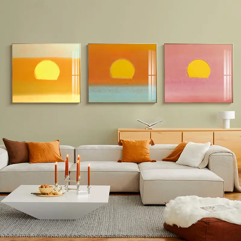 Abstract Andy Warhol Colorful Home Wall Art Painting Monet Sunrise Impression Natural Landscape Wall Decor