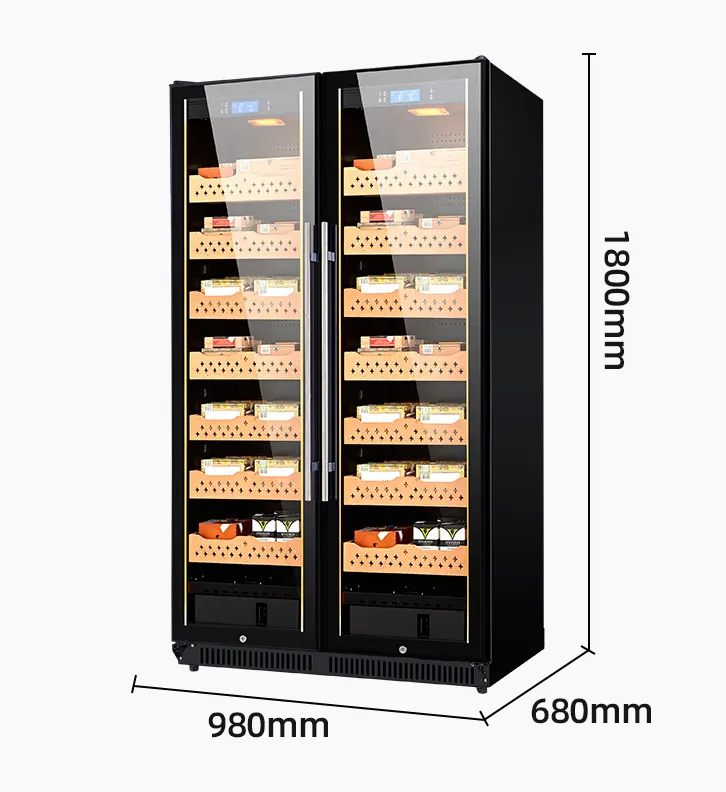 Cigar Humidor Dual zone large capacity 5000 Pcs Antique Compressor Best Portable Cigar cabinet