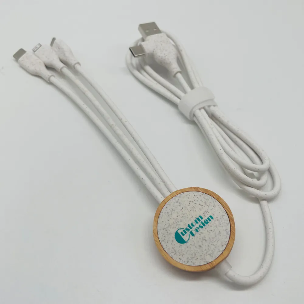 Новинка, оптовая продажа, экологически чистый USB-кабель для зарядки мобильного телефона из пшеничной соломы