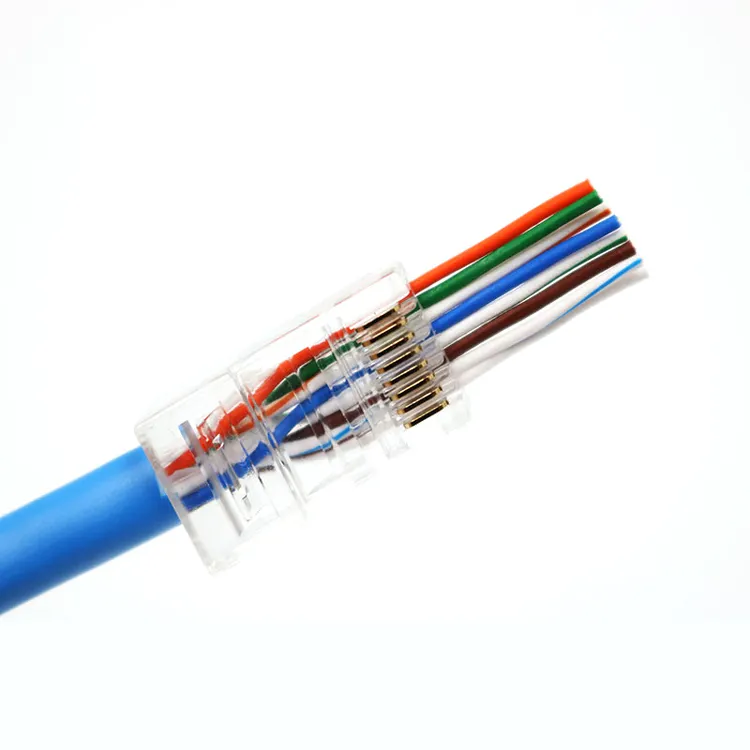 8P8C концевые проходы с позолоченной пластиной, коннектор Rj45, коннектор Cat5E Cat6, коннектор Rj45