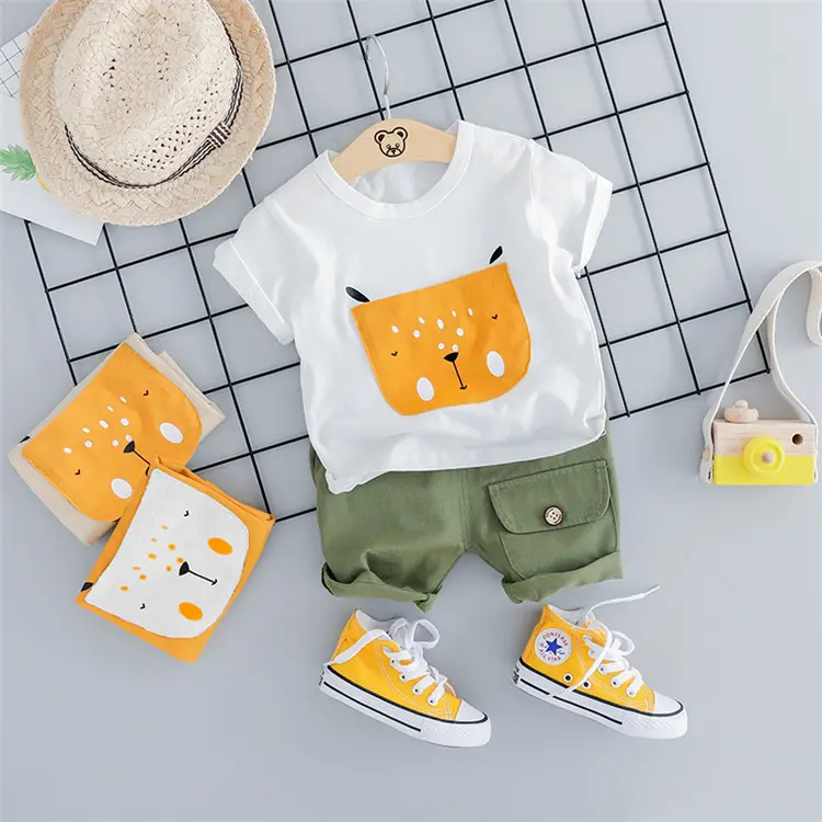 Baby Boy Clothing Sets Summer Casual Kids Boy Clothes Two Piece Outfits Shorts and T shirt Cute Children's Clothing