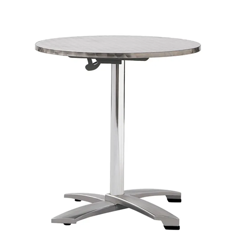Высококачественный складной круглый Повседневный обеденный стол из нержавеющей стали с окисленной яркой поверхностью