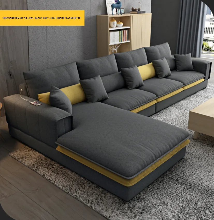 Диван секционный U-образный на 7 мест, большая ткань, современный угловой диван для гостиной, простой дизайн