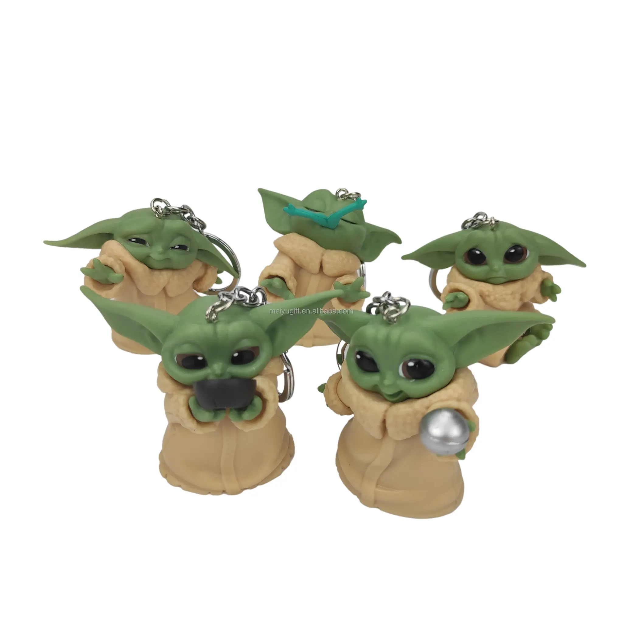 5 PCS/ One Set The Yoda Doll llavero Baby Yoda Action Figure Baby Yoda Toy Set Ball Toy Anime Figure for Boy Girl Holiday Gift