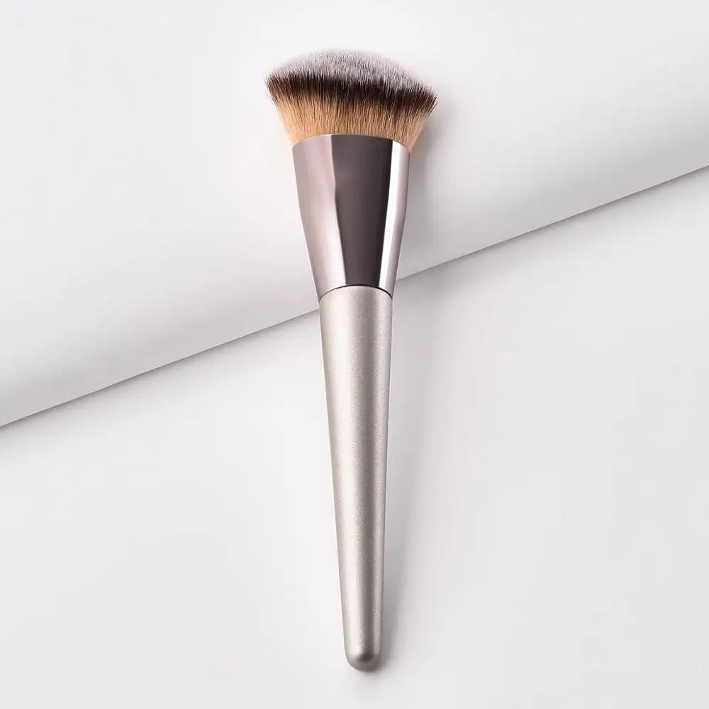 1pcs single private label champagne wood handle kabuki blush foundation makeup brush