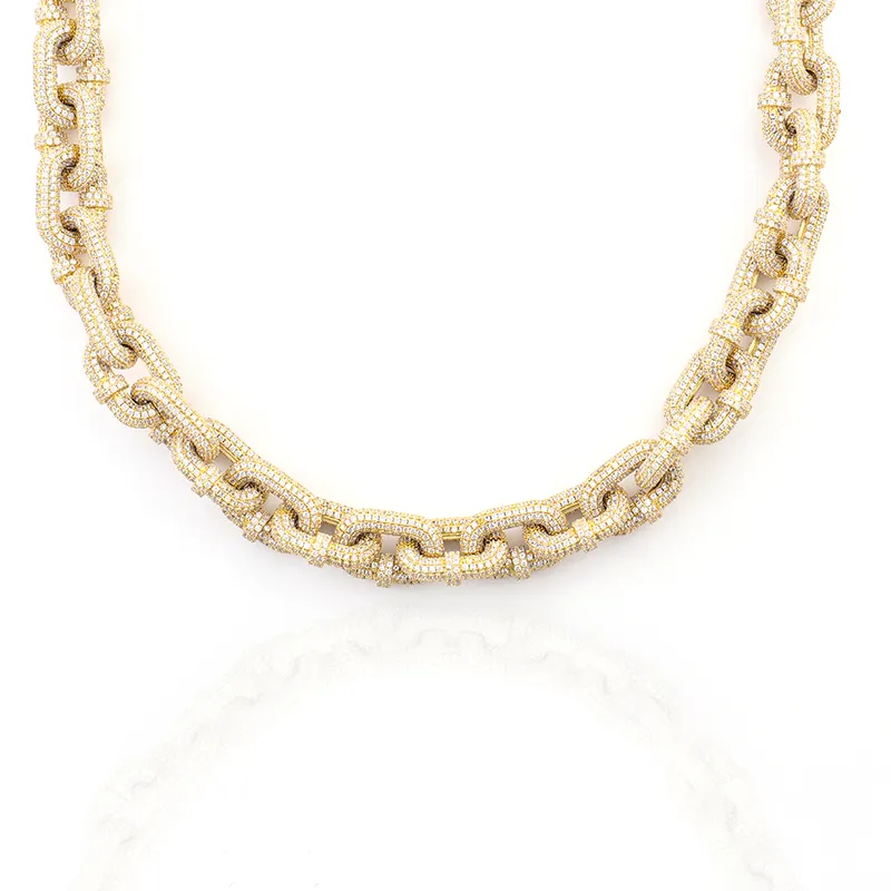Cuban Chain Jewelry Necklace 925 Sterling Silver DHL Women Men Black Bracelet Bag Gift Gold Custom Moissanite Party Set