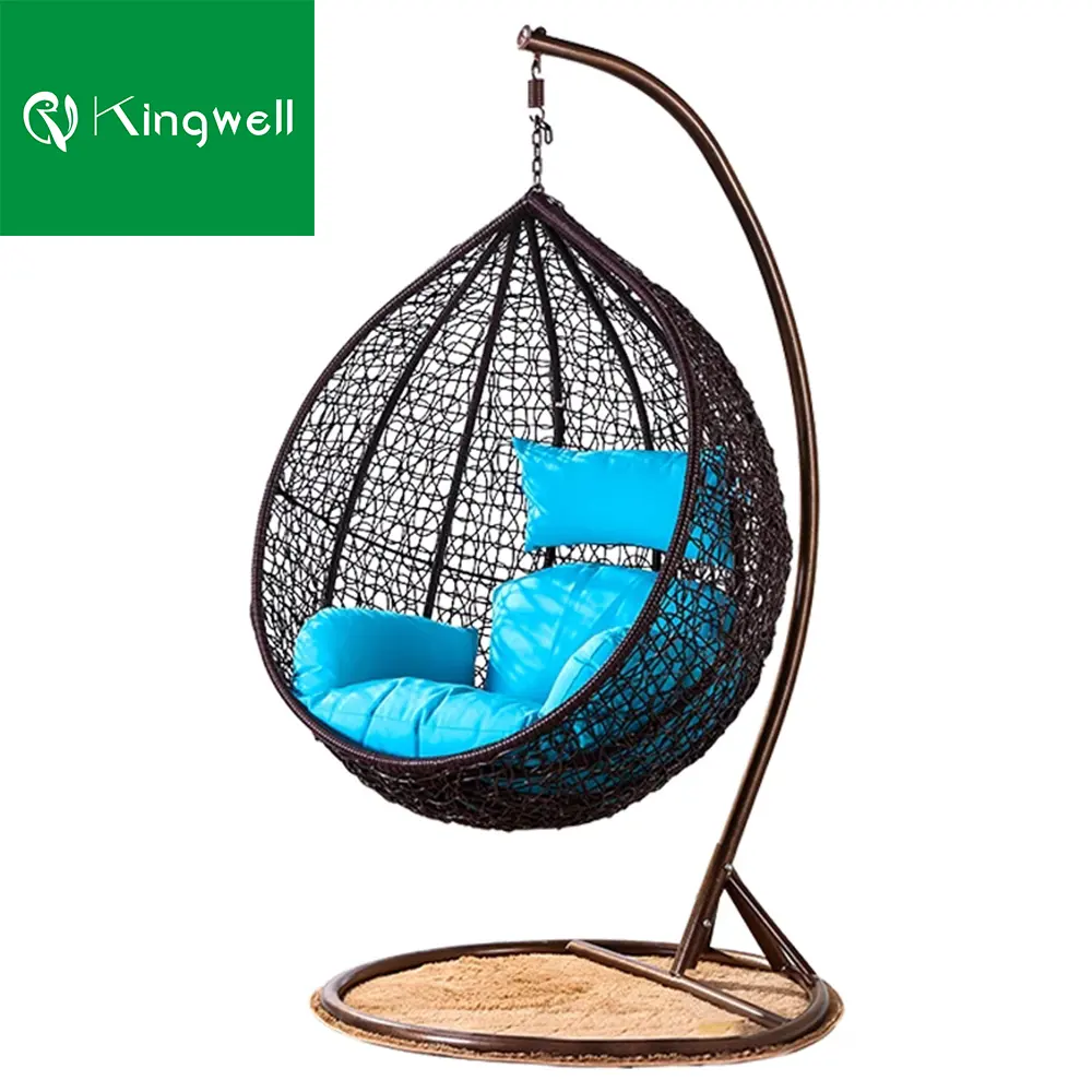 Garden swing chair outdoor furniture rattan furniture wicker single patio swing egg hanging chair