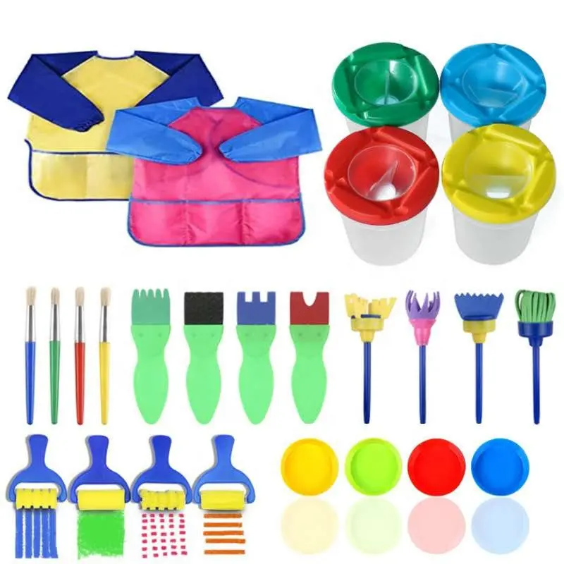 Wholesale 25 pcs Learning Paint Art DIY Graffiti Sponge Painting Drawing Brushes Set