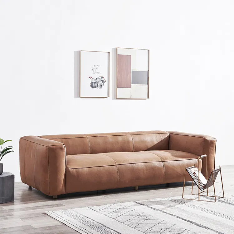 Мебель для гостиной дизайнерская итальянская импортная кожаная пуховая латексная мягкая удобная диван