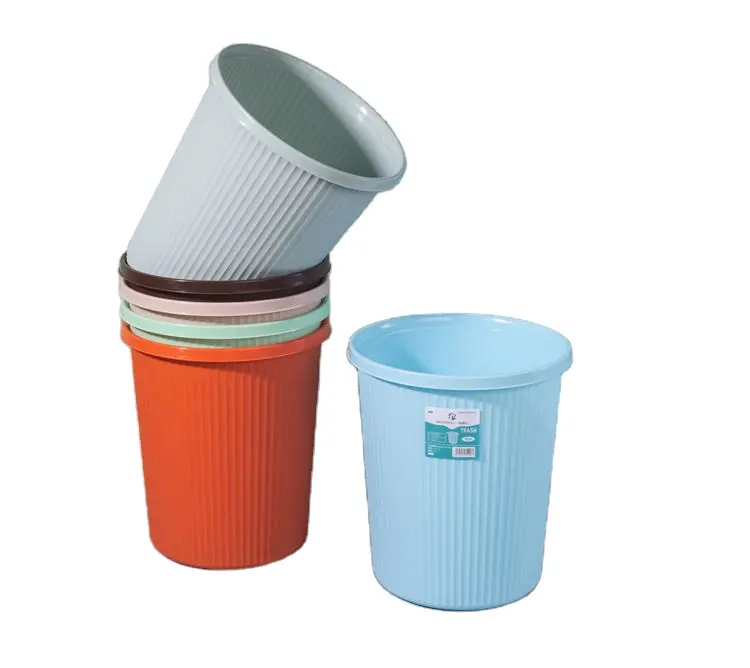 beautiful design multi color Nordic style striped daily use trash can with pressure ring