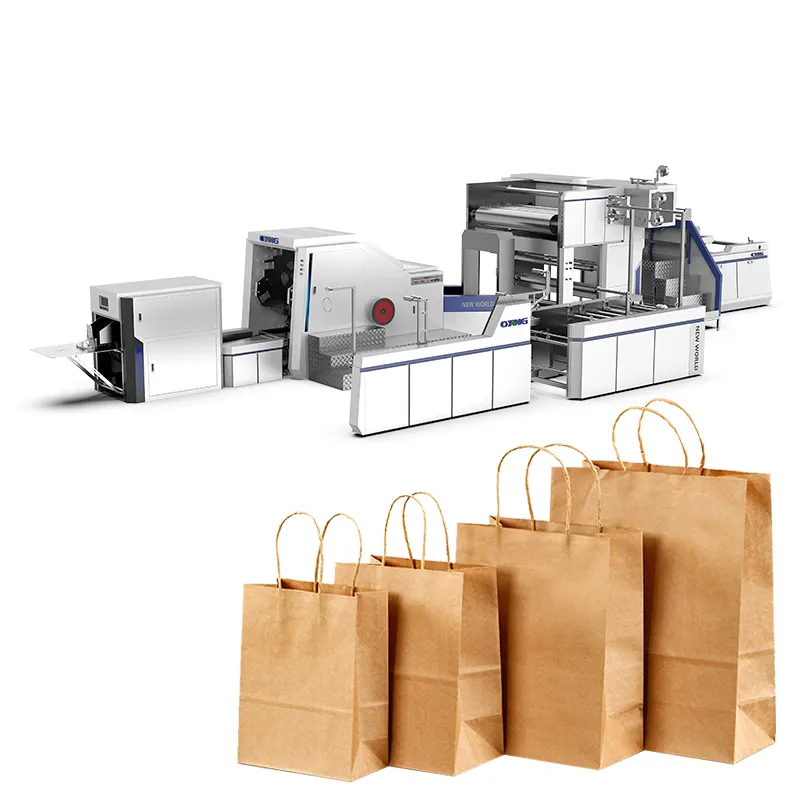 Factory Supply Square Bottom Paper Bag Making Machine ,Fully Automatic Paper Box Bag Making Machine Paper Bag Production Line