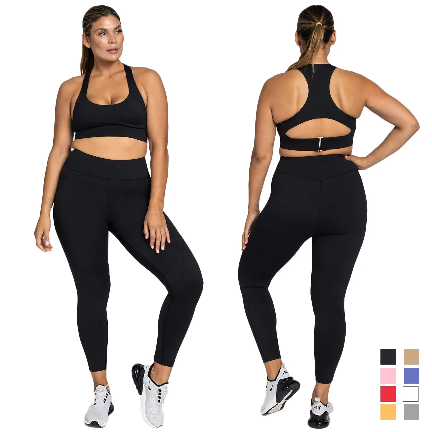 2020 индивидуальная бесшовная одежда для фитнеса и спортзала, укороченные топы и леггинсы, комплект для йоги, женская одежда большого размера