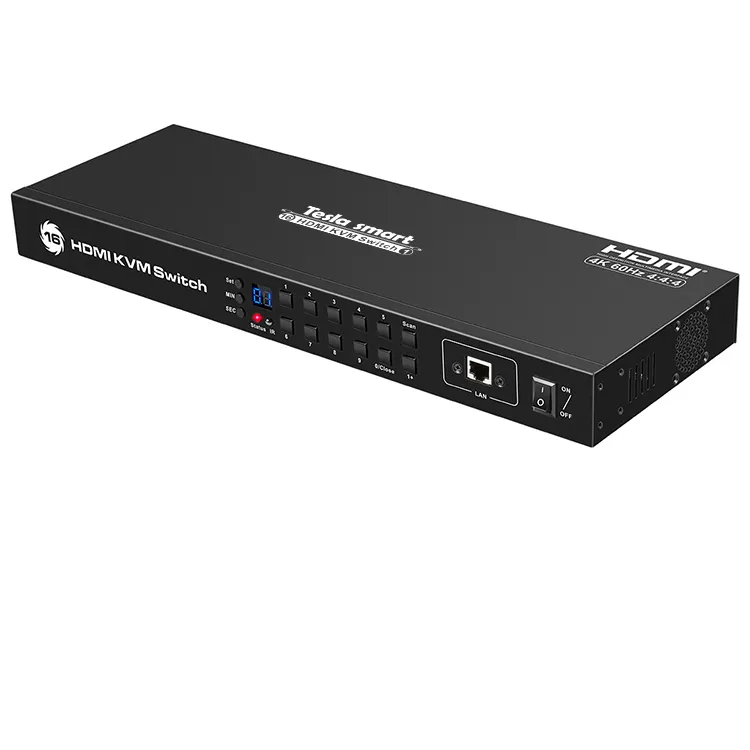 TESmart KVM Switch over IP 16X116in 1out 18Gbps USB Hub Video switcher Keyboard HotKeys RS232 EDID 4K60hz HDMI KVM Switch