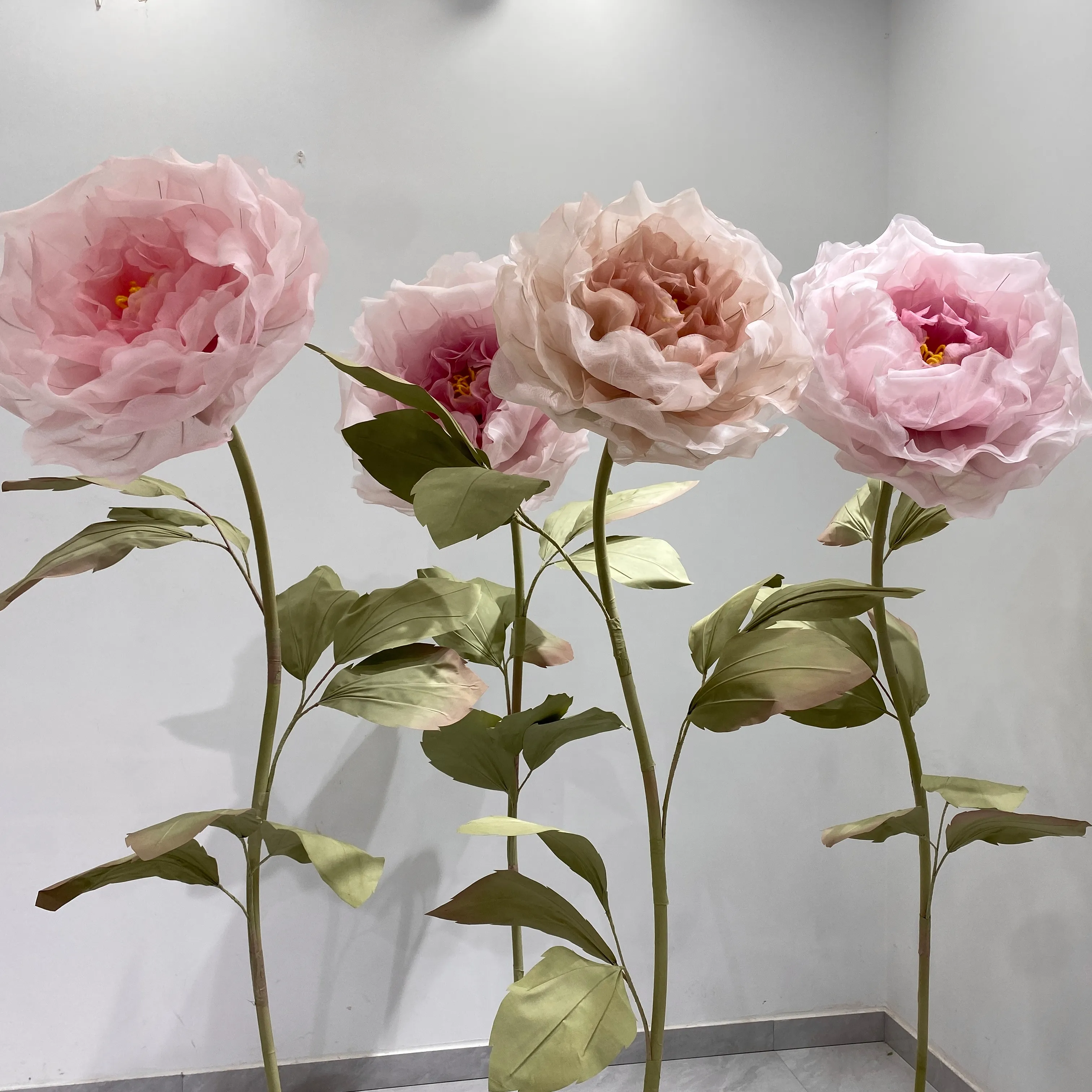 N-101 Giant peony poppy flowers with stem stand 30-100cm heads Big Huge giant Large flower decoration for Wedding Event