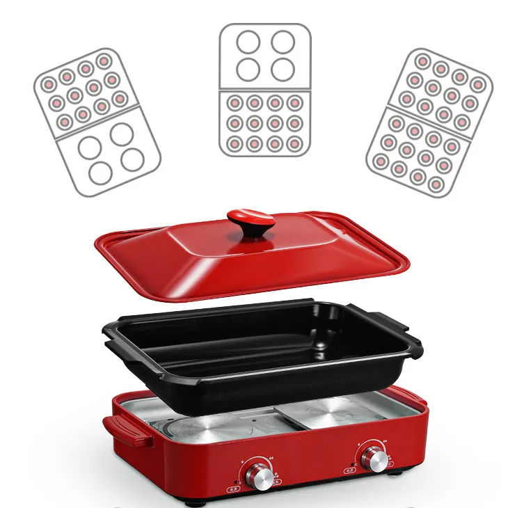 8 in 1 multi-cooker electric cookers with 5 grill pans